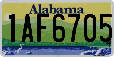 AL license plate 1AF6705