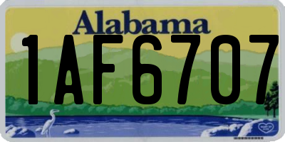 AL license plate 1AF6707