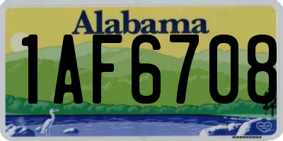 AL license plate 1AF6708