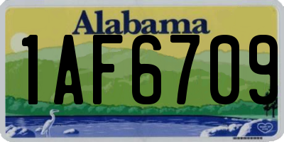 AL license plate 1AF6709