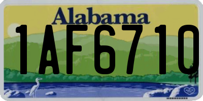 AL license plate 1AF6710