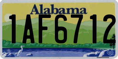 AL license plate 1AF6712