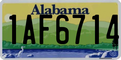 AL license plate 1AF6714