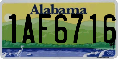AL license plate 1AF6716