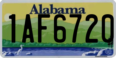 AL license plate 1AF6720