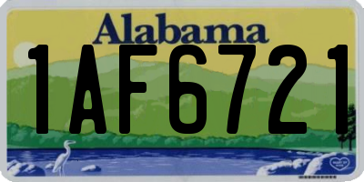 AL license plate 1AF6721