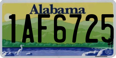 AL license plate 1AF6725