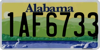 AL license plate 1AF6733