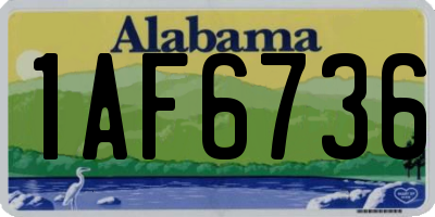 AL license plate 1AF6736