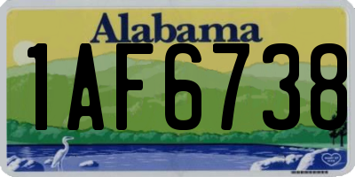 AL license plate 1AF6738