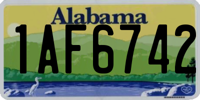 AL license plate 1AF6742