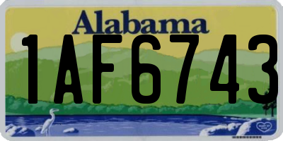 AL license plate 1AF6743