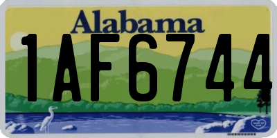 AL license plate 1AF6744