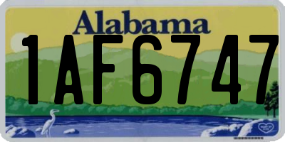 AL license plate 1AF6747