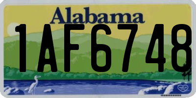 AL license plate 1AF6748