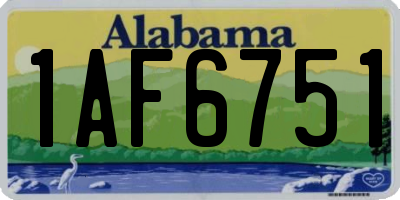 AL license plate 1AF6751