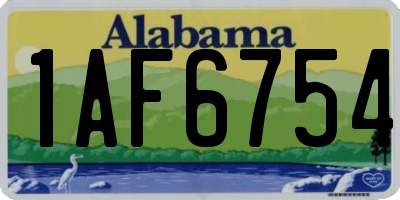 AL license plate 1AF6754