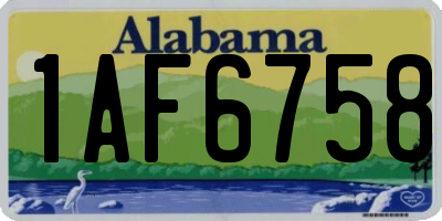 AL license plate 1AF6758