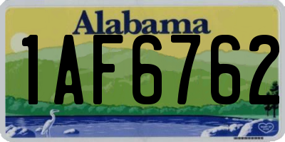 AL license plate 1AF6762