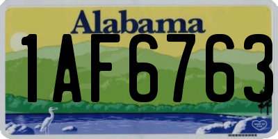 AL license plate 1AF6763