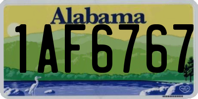 AL license plate 1AF6767