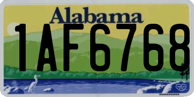 AL license plate 1AF6768