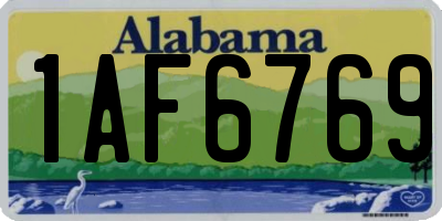 AL license plate 1AF6769