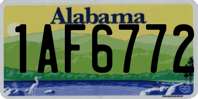 AL license plate 1AF6772
