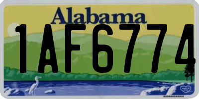 AL license plate 1AF6774