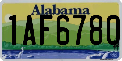 AL license plate 1AF6780