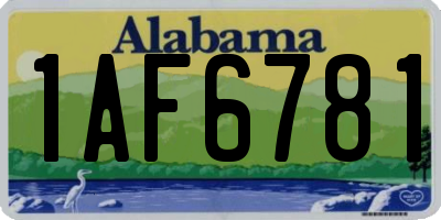AL license plate 1AF6781