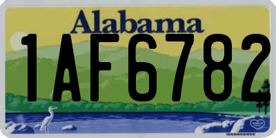 AL license plate 1AF6782