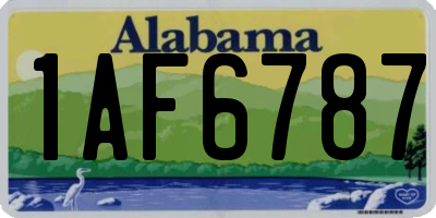 AL license plate 1AF6787