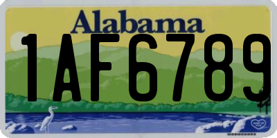 AL license plate 1AF6789