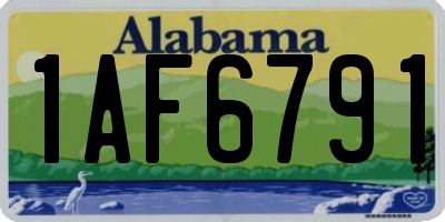 AL license plate 1AF6791
