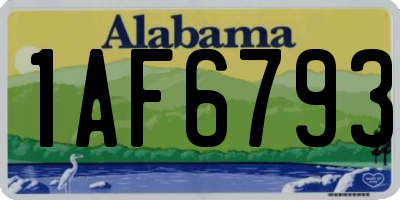 AL license plate 1AF6793