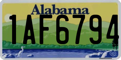 AL license plate 1AF6794