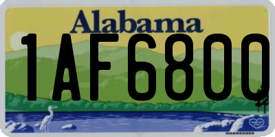 AL license plate 1AF6800