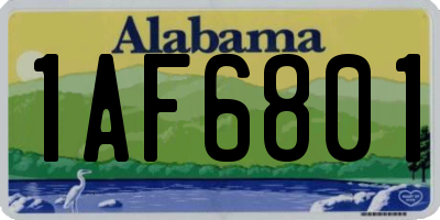 AL license plate 1AF6801