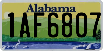 AL license plate 1AF6807