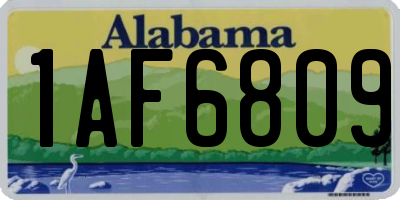 AL license plate 1AF6809