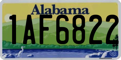 AL license plate 1AF6822
