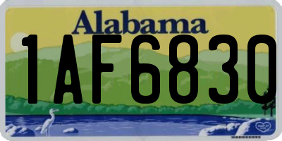 AL license plate 1AF6830