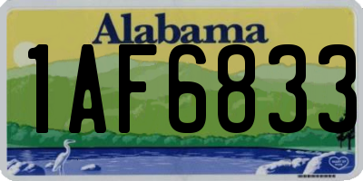 AL license plate 1AF6833