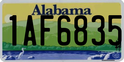 AL license plate 1AF6835