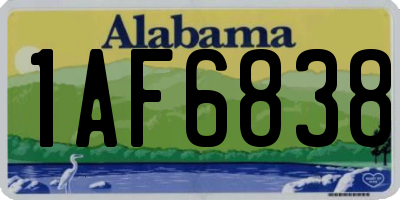 AL license plate 1AF6838