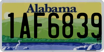 AL license plate 1AF6839
