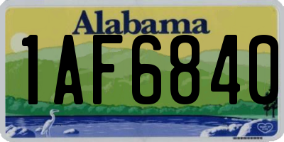 AL license plate 1AF6840