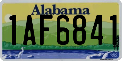 AL license plate 1AF6841