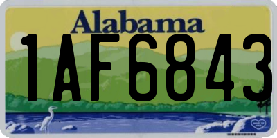 AL license plate 1AF6843